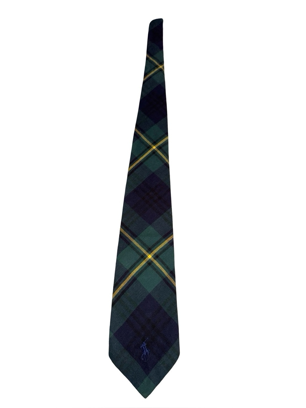 Polo Ralph Lauren Tartan Cotton Necktie Classic Logo Preppy Made in USA